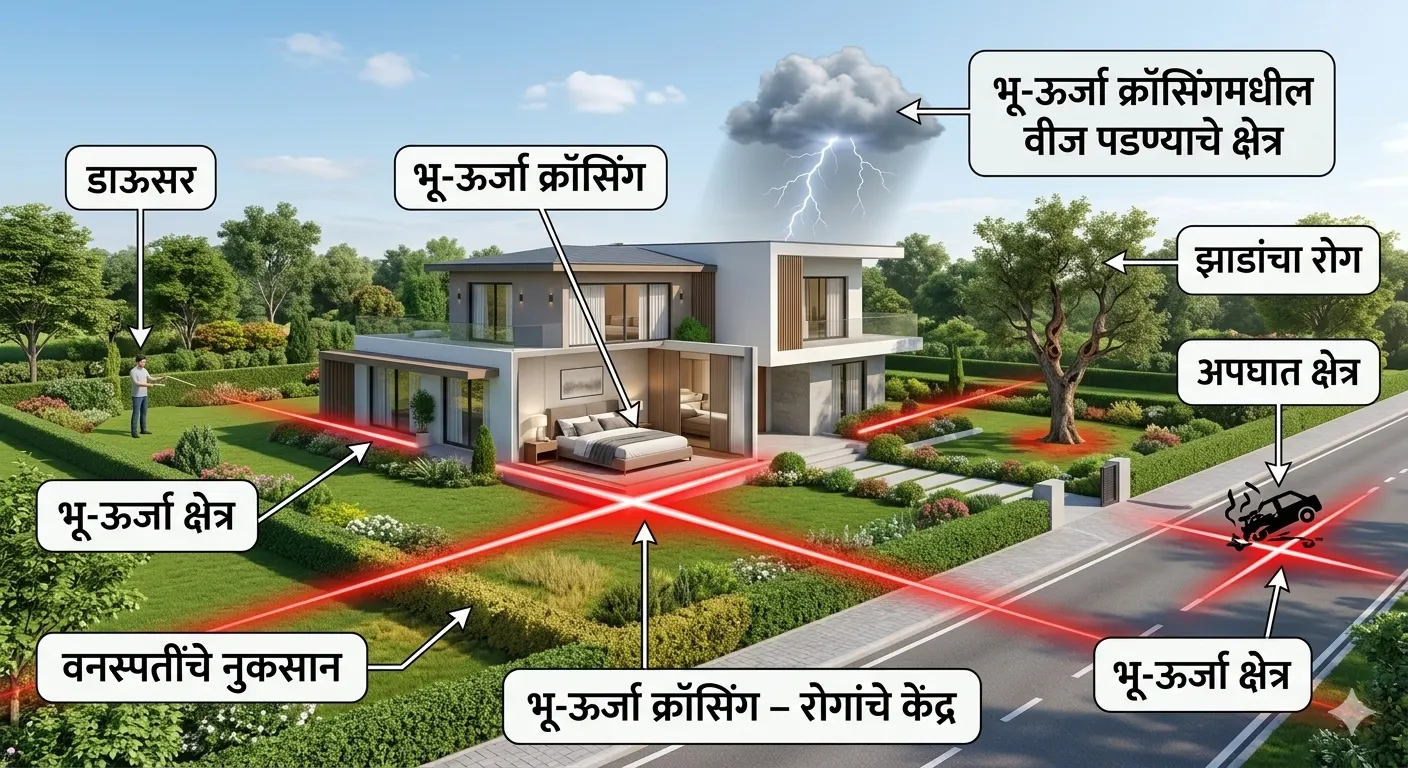 भू-तणावाचा घरातील झोपण्याच्या जागा आणि कार्यक्षेत्रांवर होणारा परिणाम